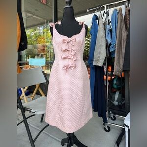 Vintage Alexander MCQUEEN Elegant silk Pink Bow Dress